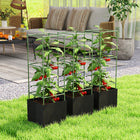 Outsunny 3-Piece Tomato Cages with 13.5 Gallon Grow Bags-Made from weather-resistant PE-coated steel that ensure long-lasting outdoor use season after season
