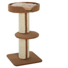 PawHut 36" Cat Tree with Sisal Mat Scratching Post and Cushion Bed - Brown-Sisal mat wrapped post satisfies your cats' desire to claw and protect your furniture from scratching 