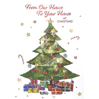 Mill Brook Studio Christmas Greeting Cards/Envelopes - 5-3/8" x 7-3/4" - Our House To Yours - Tree - 18 Pack-Premium quality greeting cards