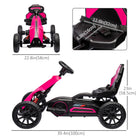 Aosom 12V Kids Electric Go Kart for 3-8 Year Olds - Pink-EVA wheels are designed to handle all types of roads 