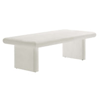 Modway Relic Concrete Textured Coffee Table - White-MDF and Mango Wood