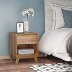 HOMCOM Bedside Table for Bedroom - Walnut-The slim bedside table can be placed beside your bed or sofa and anywhere you need