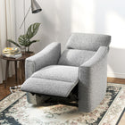 HOMCOM Upholstered Power Recliner with USB Ports - Grey-137° back adjustment for reading, napping, or watching TV