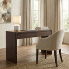 Hudson&Canal Ashcroft Rectangular Desk - 48" W - Brown Oak-Featuring two beveled-pull soft-glide drawers for storage