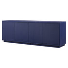 Hudson&Canal Hanson TV Stand for TV's up to 75" - Dark Blue-The top has a weight capacity of 75lbs, lower shelves can hold 25lbs each