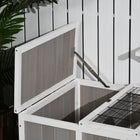 PawHut Wooden Tortoise Habitat with Openable Top, Run Cage and Two Rooms - Grey-Middle panel door can be pulled out to enlarge the living space 