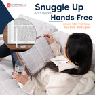 ShoppingAll Lap Desk Beanbag Book Holder Cushion Pillow Stand - Grey-Built-In Device Slot: The integrated tablet slot allows you to securely place your tablet or e-reader, providing a convenient hands-free reading experience while keeping your device upright.