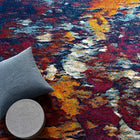 Modway Entourage Foliage Contemporary Modern Abstract Area Rug - 5 ft W x 8 ft L - Blue Orange Yellow Red-Protect Floors From Foot Traffic / Furniture