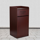 Flash Furniture Wood Tray Top Receptacle - Mahogany-Front Door allows for quick and easy trash removal