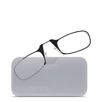 ThinOptics Reader with Universal White Pod - 2.0 - Black-Comes in two beautiful styles, the rectangular Brooklyn and the oval Manhattan, and is flattering on both men and women.