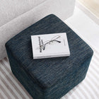 Modway Callum 17" Square Woven Heathered Fabric Upholstered Ottoman - Heathered Weave/Azure-8