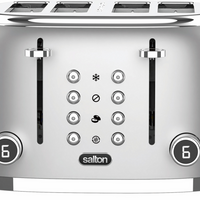 Salton NuRetro Digital 4 Slice Toaster - Metallic Silver-6 different toasting levels for precise browning, from lightly golden to extra crisp. reheat, defrost and bagel (toasts only one side) functions for perfect results.