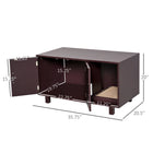 PawHut Hidden Cat Litter Box Enclosure - Brown-Colour: Brown 