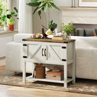 HOMCOM 35.4" L Kitchen Storage Cabinet - White-Metal Hinges included for added stability