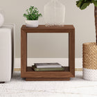 Hudson&Canal Evie 22"W Rectangular Side Table - Satin Walnut-Features easy assembly