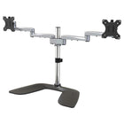 Startech Dual Monitor Stand - Ergonomic Desktop Monitor Stand for up to 32" VESA Displays - Silver-32" heavy duty monitor stand: VESA 75x75/100x100mm compatible desktop multi monitor stand supports 2 large displays up to 32" (17.6lb/8kg) per screen w/horizontal articulation & height adjustment