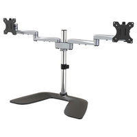 Startech Dual Monitor Stand - Ergonomic Desktop Monitor Stand for up to 32" VESA Displays - Silver-32" heavy duty monitor stand: VESA 75x75/100x100mm compatible desktop multi monitor stand supports 2 large displays up to 32" (17.6lb/8kg) per screen w/horizontal articulation & height adjustment