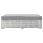 Modway Convene Outdoor Patio Rectangular Ottoman - Light Grey-Non-Marking Foot Glides