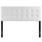 Modway - Emily Biscuit Touffé Performance Velvet Tête de lit complète, Blanc-Hauteur ajustable de 45 » à 52,5 »