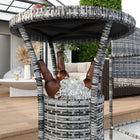 Outsunny 3 Pieces Patio Bar Set with Ice Bucket, Mixed Grey-Barstools with built-in armrest and footrest, provides a place to rest your feet and arms  
