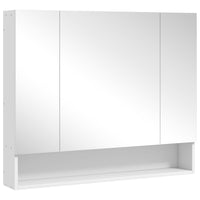 Kleankin Wall Mounted Bathroom Medicine Cabinet with Mirror - White-Use as a toiletry, beauty or medicine cabinet in your bathroom