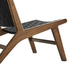 Modway Saoirse Leather Wood Accent Lounge Chair - Walnut Black-8