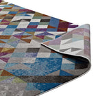 Modway Lavendula Triangle Mosaic Area Rug - 4 ft W x 6 ft L - Multicolored-High Density / Machine-Woven