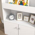 Qaba Toy Storage Organizer, Kids Bookshelf for Bedroom, Nursery - White-Colour: White
