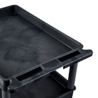 Luxor 3 Shelf Tub Cart, Black, (TC111-B)-Weight Capacity: 400 lbs (evenly distributed)