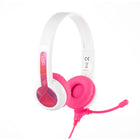 BuddyPhones StudyBuddy Headphones - Pink-Headphone style on-ear, design for kids with SafeAudio