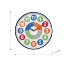 Monarch Specialties 9101 18" Round Juvenile Wall Clock - Multi-Coloured Face/Blue Frame-Enjoy a peaceful environment with our silent non-ticking mechanism, providing a tranquil atmosphere for study, play, or rest