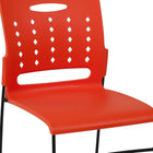 Flash Furniture HERCULES Series Sled Base Stack Chair with Air-Vent Back - Orange-Carrying Handle Cutout for Easy Movement