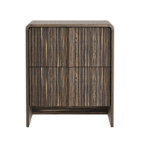 Manhattan Comfort Novara 22" Contemporary 2-Drawer Nightstand - Jacobean Walnut-Wood Grain Laminate Finish: Warm, natural wood look with a durable, easy-to-clean surface