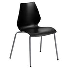 Flash Furniture HERCULES Series Black Stack Chair with Lumbar Support & Silver Frame-770 lb. Weight Capacity