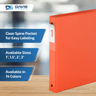 Davis Group Premium Economy Binder - Round Ring - 1" - Orange - 6 Pack-Round Ring, Non-Locking