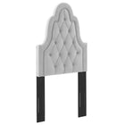 Modway Augustine Tufted Performance Velvet Twin Headboard - Light Grey-Dense Foam Padding