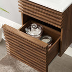 Modway Render 18" Wall-Mount Bathroom Vanity - Walnut/White-Walnut Grain Vanity