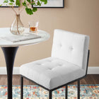 Modway Privy Black Stainless Steel Upholstered Fabric Counter Stool - Black White-Matte Black Stainless Steel Geometric Base