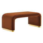 Modway Koda Performance Velvet Waterfall Ottoman - Brass/Rust-Performance Velvet Upholstery
