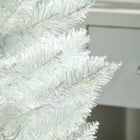 HOMCOM 6' Slim Artificial Christmas Tree with Colourful LED Lights - White-Pencil shape don't take up much floor or table space, suitable for small rooms or a second Christmas tree in an entryway 