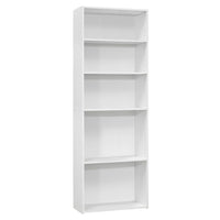 Monarch Specialties 7470 72"H Bookcase - White With 5 Shelves-Elegant white finish on 3 sides