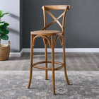 Modway Gear Bar Stool - Walnut-No Assembly Required