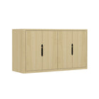Manhattan Comfort Rivington 60" Modern 4-Door Sideboard - Natural Oak-Recommended for up to a 70" TV