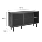 Modway Kurtis 59" Sideboard - Charcoal-Metal Mesh Sliding Doors