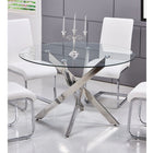 Plata Import Glass Star 48" Table - Silver-unique design