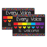 Ashley Productions Smart Poly Welcome Mat with Slip Resistant Backing - 15.5" x 23.5" - Every Voice Welcome Here - 2 Pack-Our premium quality mats are crafted to withstand the rigors of daily classroom use, making them perfect for high-traffic areas