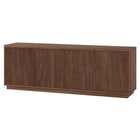 Hudson&Canal Hanson TV Stand for TV's up to 75" - Satin Walnut-The top has a weight capacity of 75lbs, lower shelves can hold 25lbs each