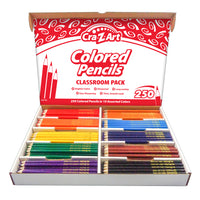 Cra-Z-Art Coloured Pencil Classroom Pack - 10 Assorted Colours - 250 Pack-Assortment of 10 colors - each is vivid and bright