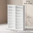 HOMCOM Double Media Storage Cabinet - White-Strong particleboard frame with a melamine surface for easy cleaning