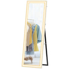 HOMCOM LED Full Length Mirror with 3 Colour Lighting - 21" W x 64" H - White-462 LED beads ensure bright, uniform, and focused illumination 
